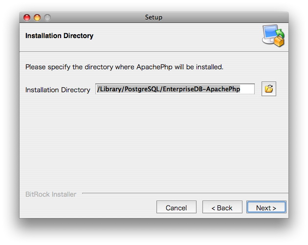 EnterpriseDB ApachePhp installation directory